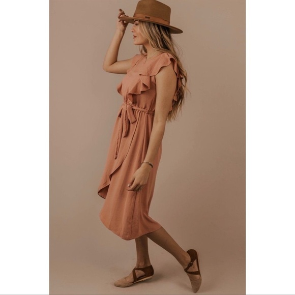 ROOLEE Dusty Pink Sleeveless Midi Dress - Picture 1 of 6